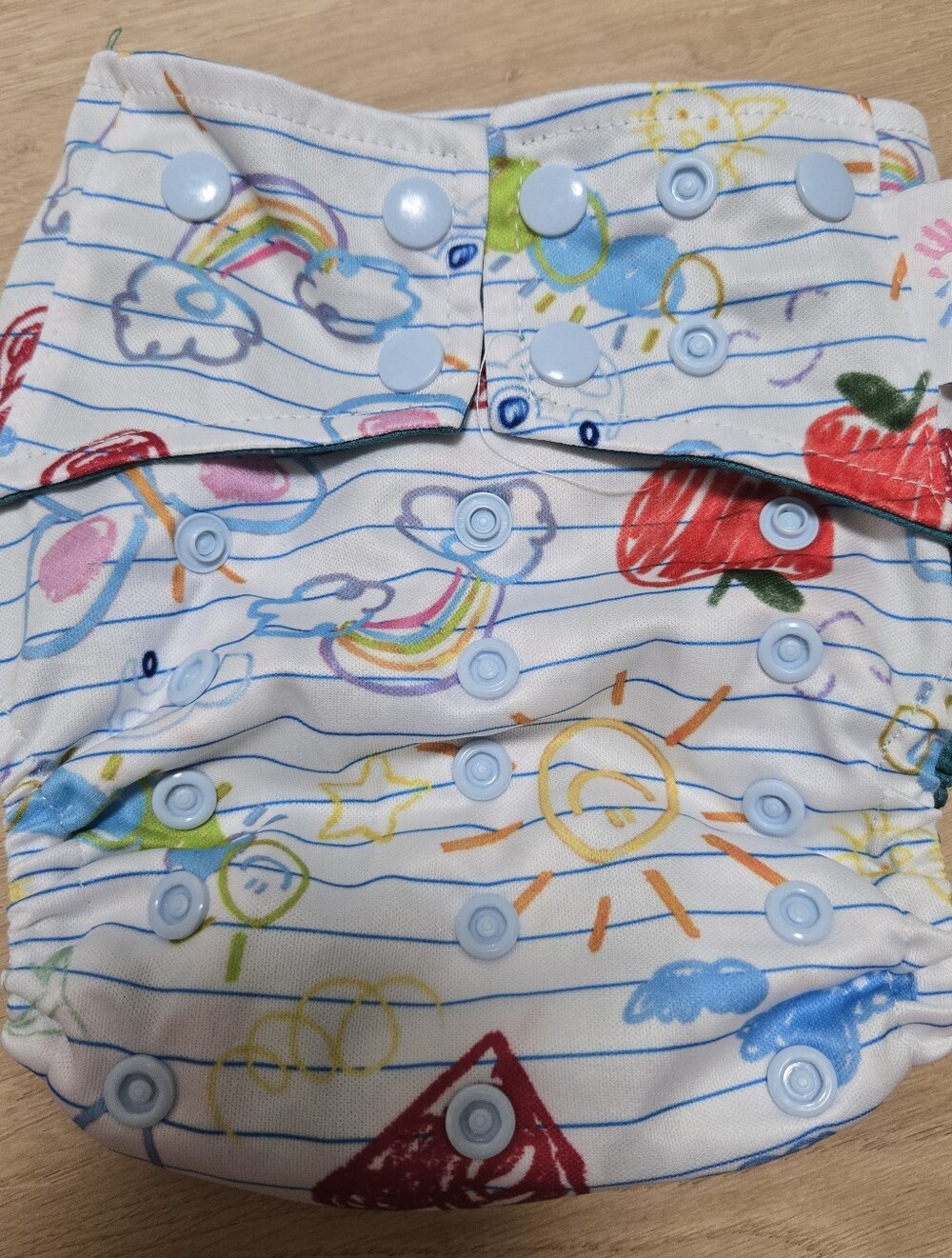 Two little hands one size pocket cloth diaper cute doodles print